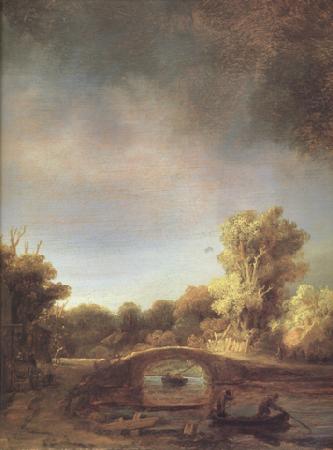 REMBRANDT Harmenszoon van Rijn Details of Landscape with a Stone Bridge (mk33)